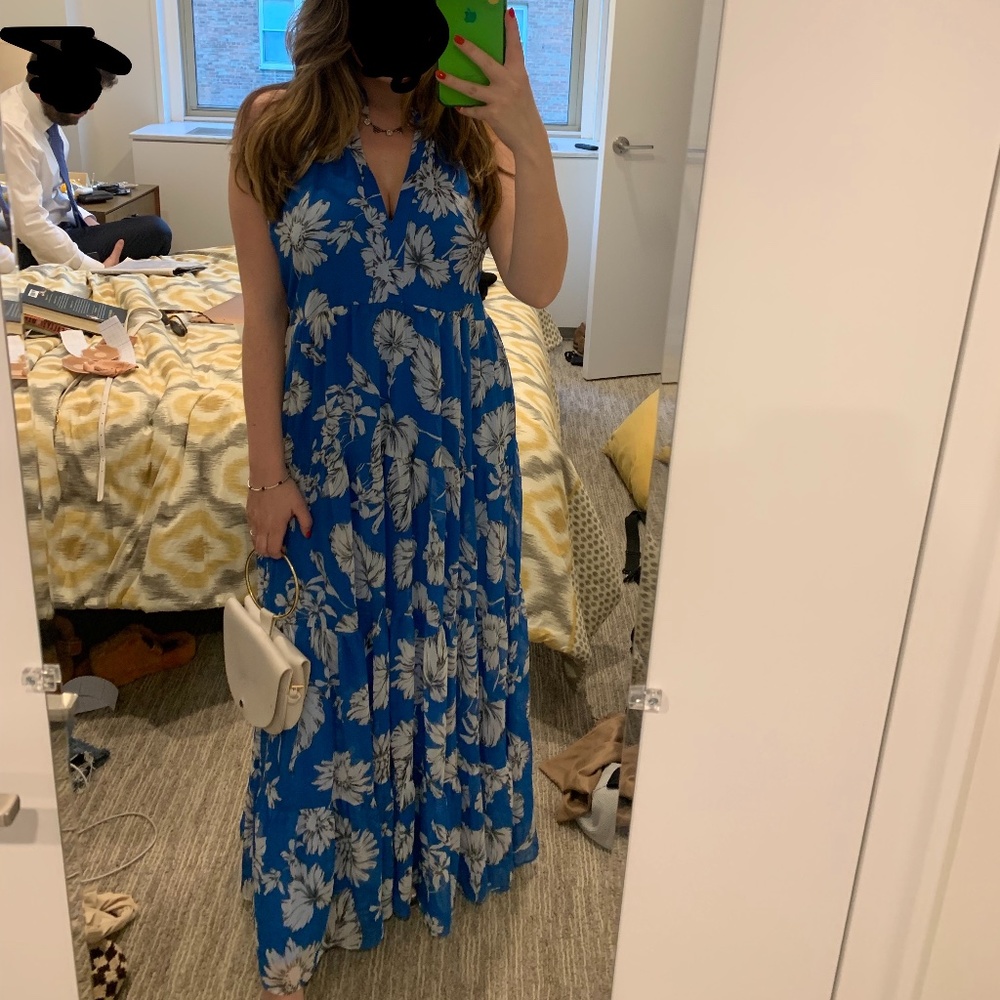 Amanda Uprichard Halter Floral Maxi Dress